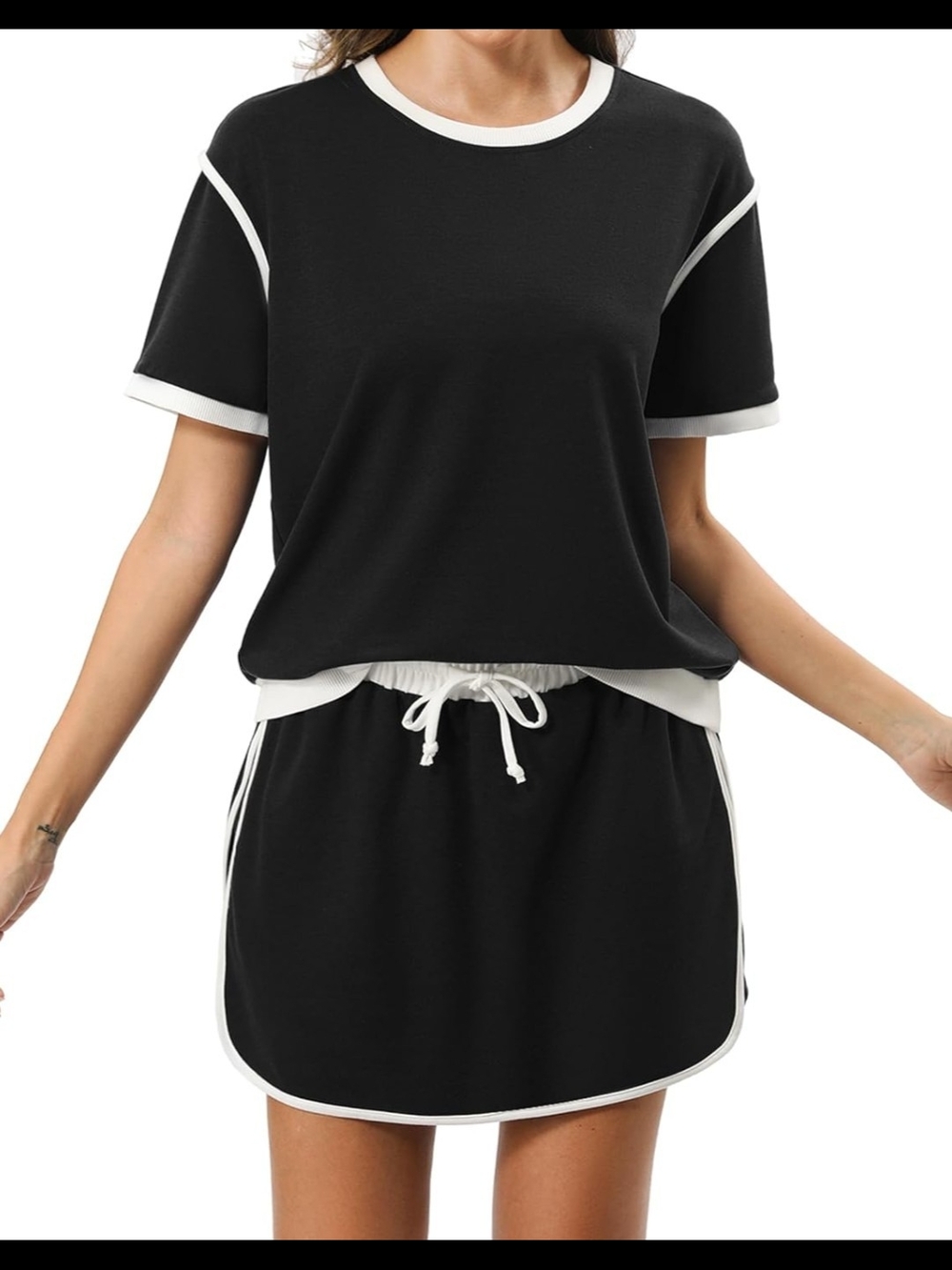 Black & White Lounge / Athletic Skort Set | Washed Once But Never Worn